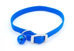 Collar Elastizado de Gatos Azul de 1cm de ancho