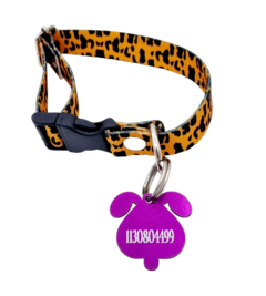 Chapita perrito +Collar Animal Print con Cierre de Broche de 2cm en internet