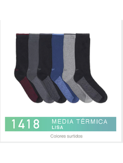 FL1418-PACK X12 unidades (DOCENA), HOMBRE/ Media Termica Lisa Colores Surtidos