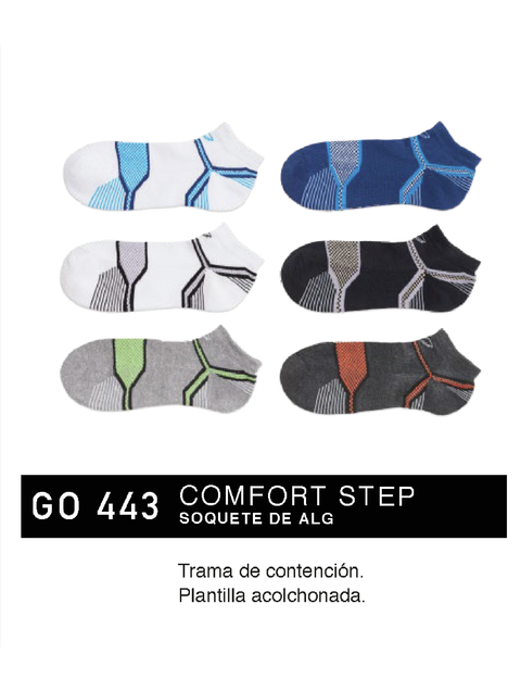 FLGO443-COMFORT STEP: Soquete de algodón. Trama de contención. Plantilla acolchonada