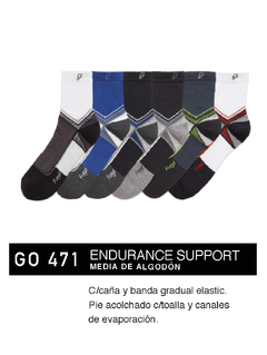 FLGO471-PACK X12 unidades (DOCENA), ENDURANCE SUPPORT: Media de algodón c/caña y banda gradual elastic.