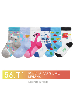 FL56T1-Media casual Liviana . Diseños surtidos niños-as
