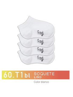 FL60T1B-Soquete Liso color blanco niños-as
