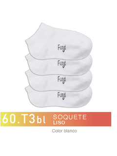 FL60T3B-Soquete Liso color blanco niños-as