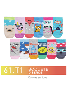 FL61T1V-PACK X12 unidades (DOCENA), Soquete . Diseños colores surtidos Talle 1
