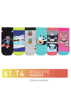 FL61T4-PACK X12 unidades (DOCENA), Soquete . Diseños colores surtidos Talle 4