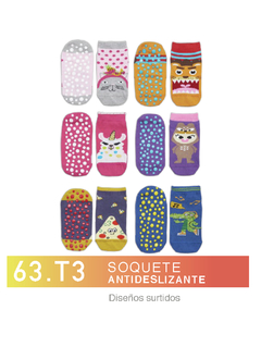 FL63T3-PACK X12 unidades (DOCENA), Soquete ANTIDESLIZANTE Diseños Surtidos Talle 3