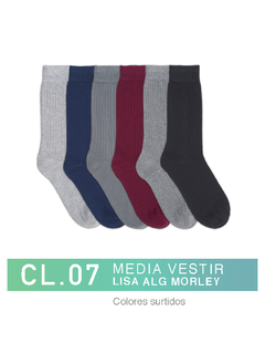 FLCL07-PACK X12 unidades (DOCENA), HOMBRE/ Media vestir Lisa Algodón Morley Colores Surtidos