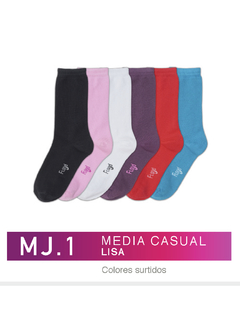 FLMJ1-Media casual lisa colores surtidos
