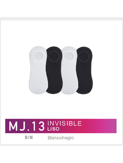 FLMJ13BN-PACK X12 unidades (DOCENA), DAMA/ Invisible Liso blanco/negro