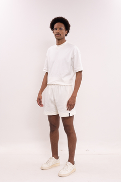 Shorts de Moletinho - Off White na internet