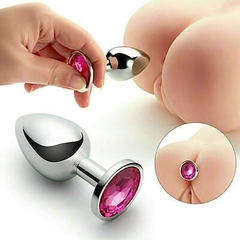 Plug Anal de Metal com Pedra de Cristal Tamanho P - comprar online