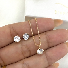 Conjunto Ponto de Luz Banhado a Ouro 18k - comprar online