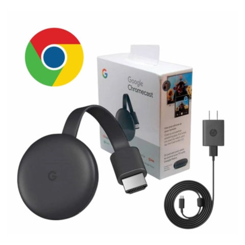Google chromecast 3ra gen. Negro CON CARGADOR Y CABLE USB - CAJA ABIERTA