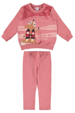 CONJUNTO INFANTIL MENINA VAMOS BRINCAR! MOLETOM STRETCH FLANELADO MALWEE KIDS