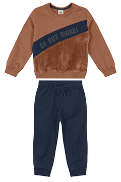 Conjunto Menino Go Out More! Em Moletom Flanelado Carinhoso