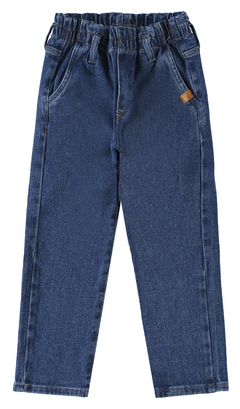 CALÇA INFANTIL MENINA PAPER BAG EM MALHA DENIM MALWEE KIDS AZUL