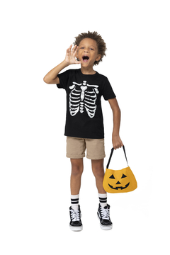 CAMISETA INFANTIL UNISSEX HALLOWEEN EM ALGODÃO MALWEE KIDS PRETA