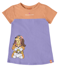 VESTIDO INFANTIL BICOLOR PATRULHA CANINA® EM ALGODÃO MALWEE KIDS LARANJA - comprar online