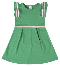 VESTIDO INFANTIL MANGA EVASÊ EM ALGODÃO MALWEE KIDS VERDE