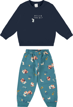 CONJUNTO INFANTIL MENINO BLUSÃO DIVERTIDO! EM MOLETOM FLANELADO MALWEE KIDS