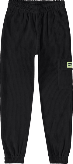 CALÇA INFANTIL MENINA BOLGO CARGO EM MALHA PLUSH MALWEE KIDS PRETO