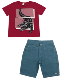 Conjunto Infantil Camiseta com Bermuda Trick Nick