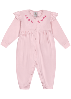 Macacão Kiko Baby em Cotton - Rosa Claro