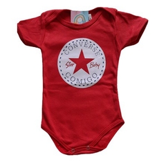 Body Temático em Suedine Star Baby Converse Comigo