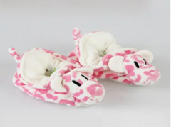 Pantufas ZIP - Melton pintinhas Rosa