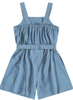 Macaquinho Menina Com Cinto Faixa Em Chambray Com Elastano Carinhoso - comprar online