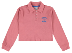 BLUSA INFANTIL MENINA GOLA POLO EM RIBANA MALWEE KIDS