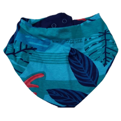 Babador Bandana Bebê Azul Folhas - Malwee