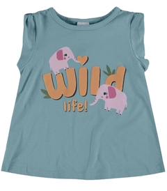 Blusa Infantil Menina Wild Life Malwee Kids Azul