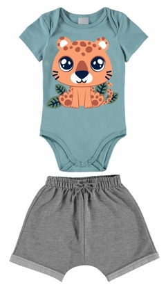 Conjunto Manga Curta Bebê Malwee Kids Onça