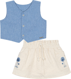 Conjunto Colete e Saia Shorts Nini Bambini