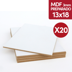 MDF 3mm Preparado 13x18 Cm Blanco Acrilico Oleo x 20