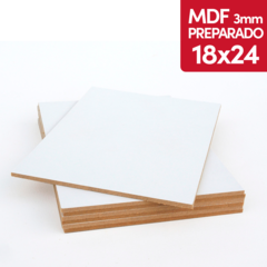MDF 3mm Preparado Para Pintar 18x24 Cm (Blanco)