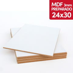 MDF 3mm Preparado Para Pintar 24x30 Cm (Blanco)