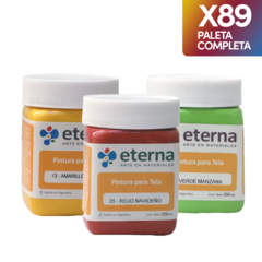 Pintura Para Tela Eterna 250 ml PALETA COMPLETA x 89unids