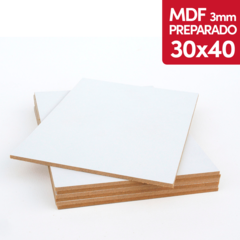 MDF 3mm Preparado Para Pintar 30x40 Cm (Blanco)