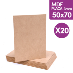 MDF 3mm Natural 50x70 Cm Blanco Acrilico Oleo x 20