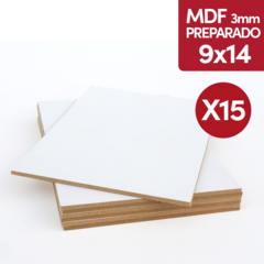 MDF 3mm Preparado 9x14 Cm Blanco Acrilico Oleo x 15