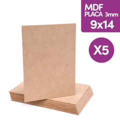 MDF 3mm Natural 9x14 Cm Blanco Acrilico Oleo x 5