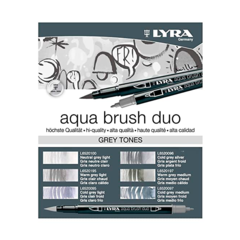 Marcador Lyra Aquabrush Duo Grey Tones X 6 - comprar online