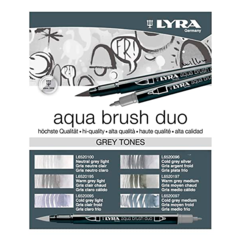 Marcador Lyra Aquabrush Duo Skin Grey Pastel Tones X 18 - tienda online