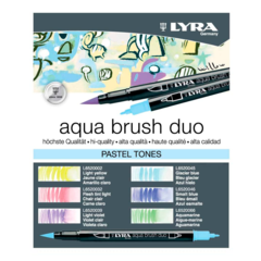 Marcador Lyra Aquabrush Duo Skin Grey Pastel Tones X 18 - ARTISTICA MUNCH