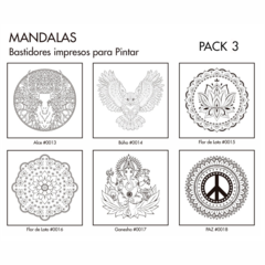 Bastidor Mandala Para Pintar - Pack De 3 Bastidores De 20x20 en internet