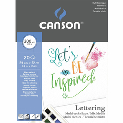 Block Canson Lettering Mix Media 24x32 200g 20h