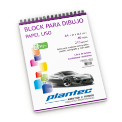 Block A4 Liso Anillado Superior 210grs. X40 Hojas Plantec